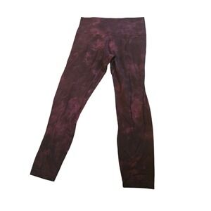 Lululemon‎ Burgundy Abstract Print High Rise Yoga Leggings Athleisure